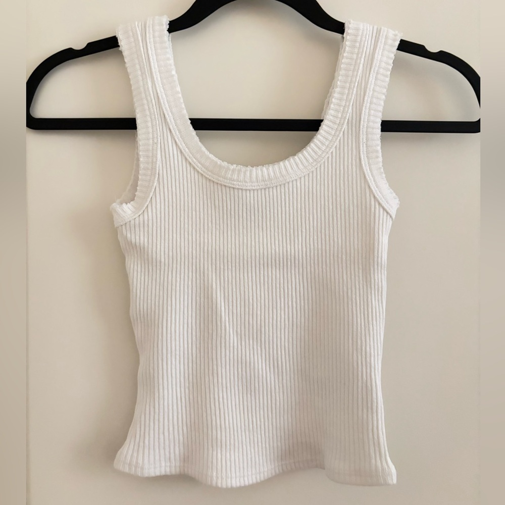 Urban Outfitters White Ribbed Tank Top